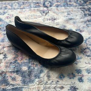 J Crew Women’s black leather flats - size 8.5